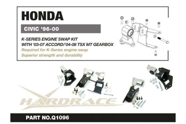 K-seeria vahetusmootori kinnituskomplekt Honda Civicule