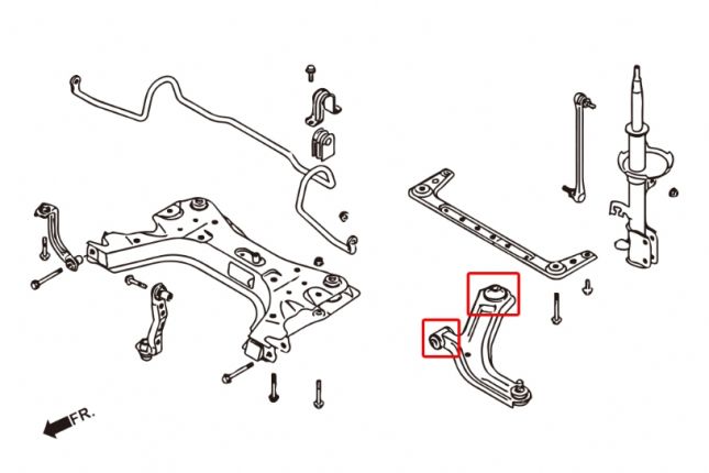 Hardrace - esi- ja alumise õõtshoova puks Nissan Cube, Livina, Tiida