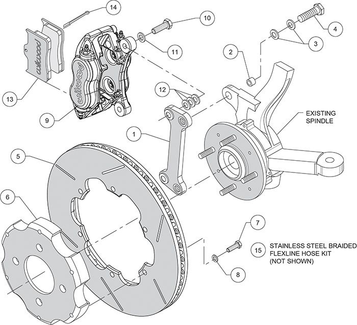 Wilwood - 140-14304 - Wilwood Big Brake Kit - Front - 280x20mm Bi-Slotted - Dynalite Internal-ST Anodized - WIL-140-14304