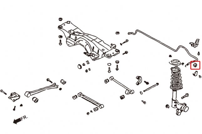 Hardrace - ees/taga - tugevdatud stabilisaatori puks Subaru Forester, Impreza, Legacy/Outback