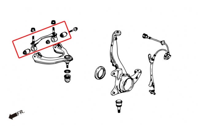 Hardrace - Honda esiosa ülemise õõtsa pukside remondikomplekt