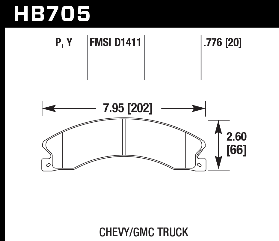 Hawk - HB705P.776 - Hawk SuperDuty Brake Pads; Front
