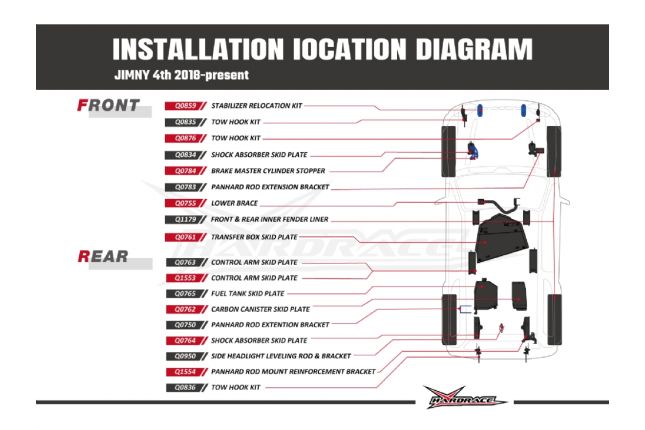 Hardrace - Rear Panhard Rod Mount Reinforcement Bracket Suzuki Jimny