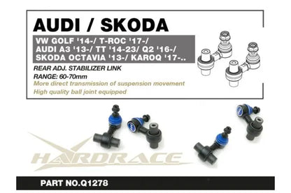 Hardrace – tagumine reguleerija Stabilisaator Volkswagen, Audi, Skoda