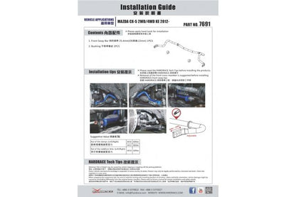 Hardrace - eesmine stabilisaator Mazda CX-5, CX-9