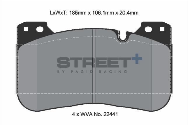 Pagid - T8289SP2001 - Pagid Street+ Brake Pads; Front