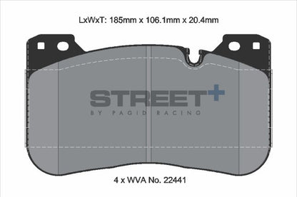 Pagid - T8289SP2001 - Pagid Street+ Brake Pads; Front