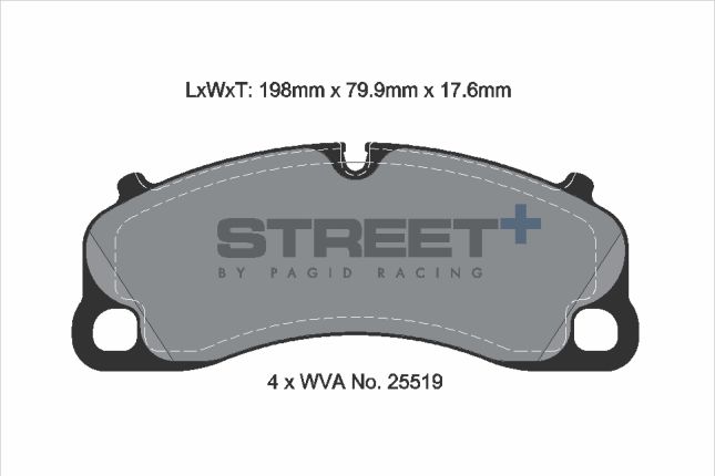 Pagid - T8276SP2001 - Pagid Street+ Brake Pads; Front