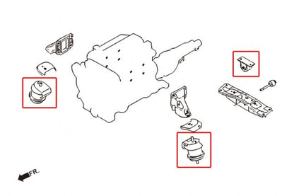 Hardrace - Tugevdatud mootori- ja käigukastipadjad Infiniti G-seeria, Nissan Skyline, Z-seeria