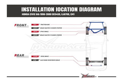 Hardrace - Rear Cross Brace Honda Civic