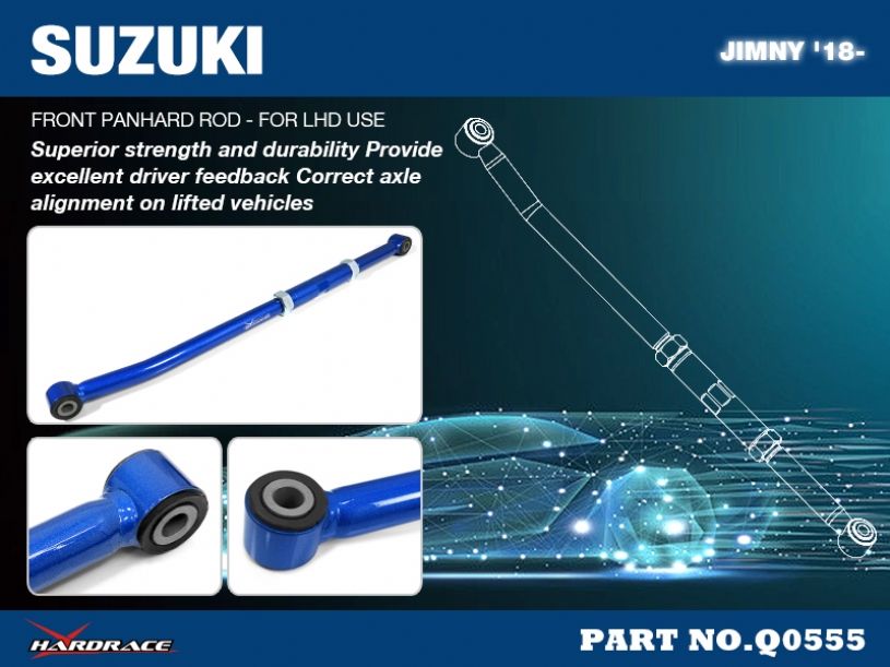 Hardrace - Front Panhard Rod Suzuki Jimny
Hardrace
Be the first to review this product
Item #
Q0555