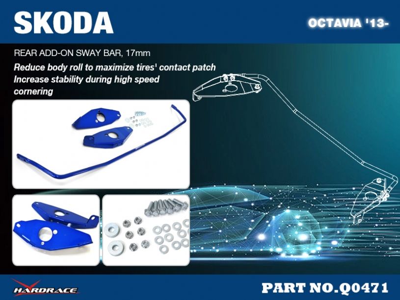 Hardrace - Rear Add On Sway Bar Skoda Octavia - Q0471