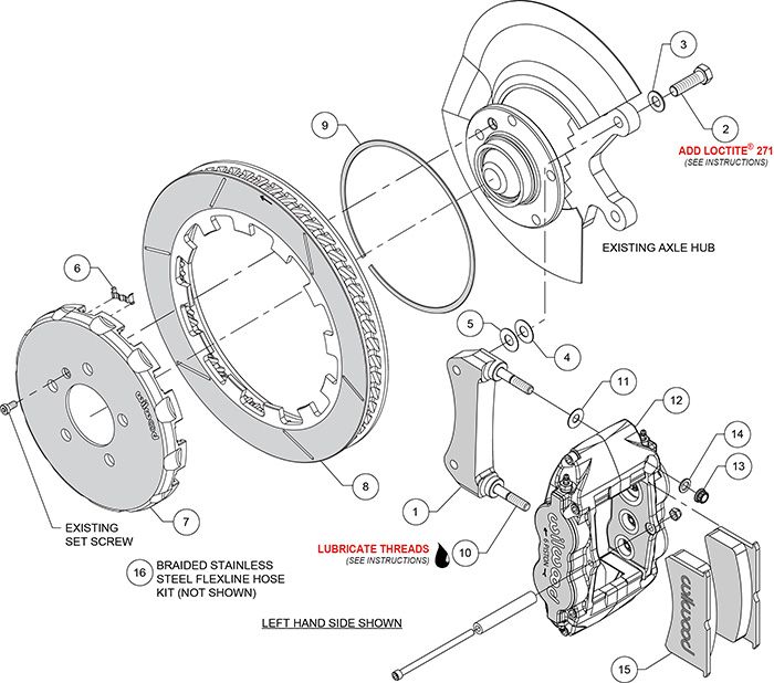 Wilwood - 140-16005 - Wilwood Big Brake Kit - Front - 332x32mm Bi-Slotted - Forged Superlite 6R Anodized - WIL-140-16005