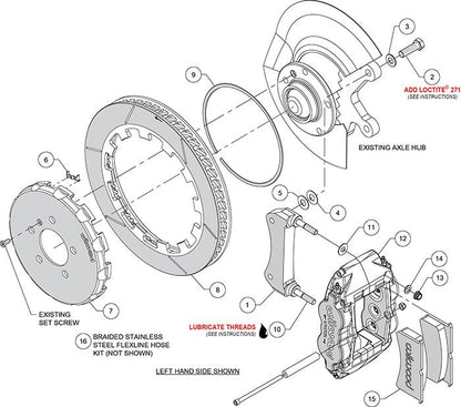 Wilwood - 140-16005 - Wilwood Big Brake Kit - Front - 332x32mm Bi-Slotted - Forged Superlite 6R Anodized - WIL-140-16005