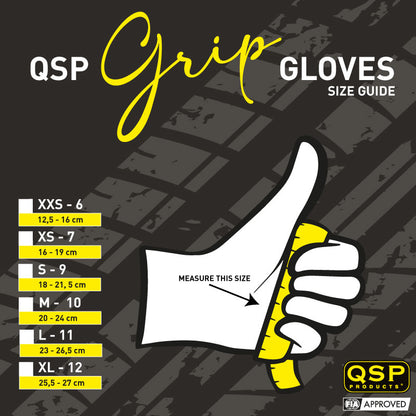 QSP - Grip FIA gloves - XXL - Black - QSGLFIA-BLACK-XXL