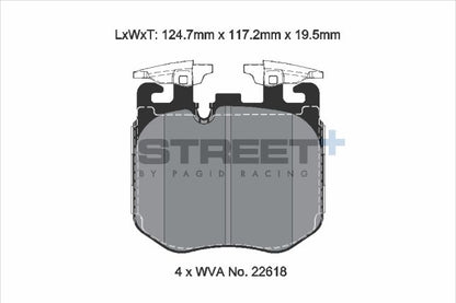 Pagid - T8226SP2001 - Pagid Street+ Brake Pads; Front