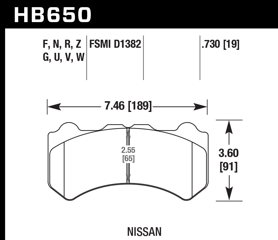 Hawk - HB650N.730 - Hawk HP Plus Brake Pads; Front