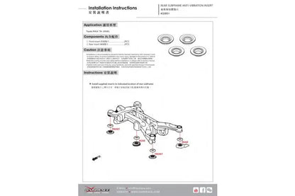 Hardrace - tagumise alusraami vibratsioonisummutusdetail Toyota RAV4-le