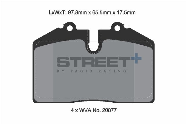 Pagid - T8002SP2001 - Pagid Street+ Brake Pads; Front/Rear