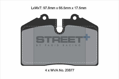 Pagid - T8002SP2001 - Pagid Street+ Brake Pads; Front/Rear