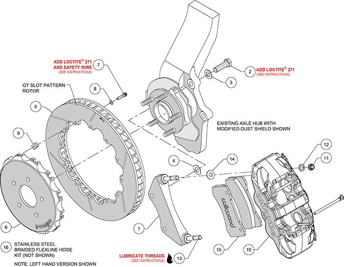 Wilwood - 140-14816 - Wilwood Big Brake Kit - Front - 355x32mm Bi-Slotted - AERO6 Anodized - 
WIL-140-14816
