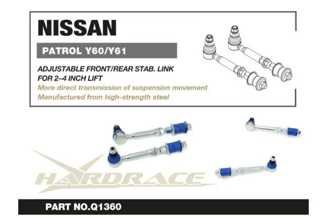 Hardrace - Front/rear Adj. Stabilizer Link Nissan Patrol