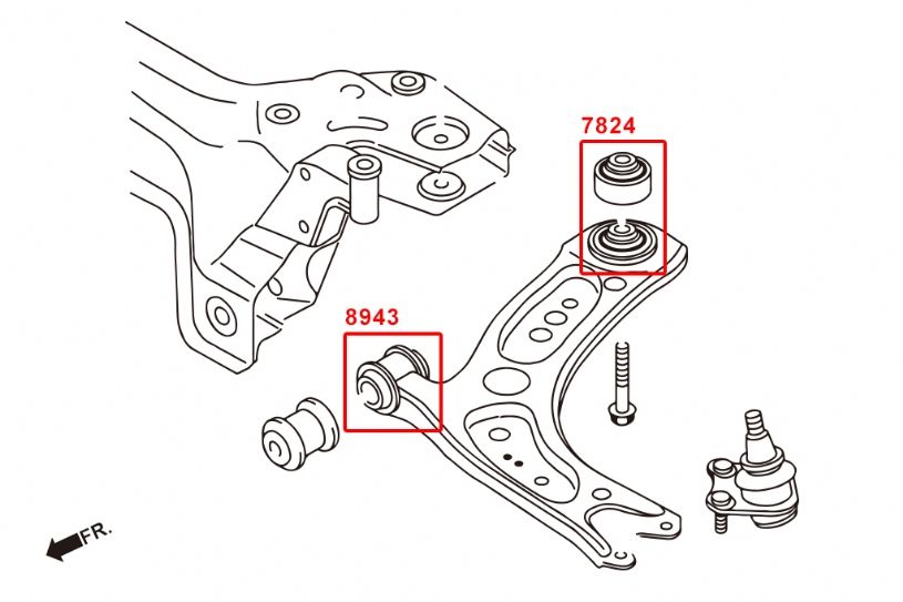 Hardrace - Front Lower Arm-front Bushing Audi, Skoda, Volkswagen - 8943